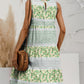 Tiered Printed Round Neck Sleeveless Dress