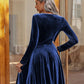 Round Neck Long Sleeve Knee Length Dress