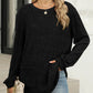 Full Size Pocketed Round Neck Long Sleeve T-Shirt