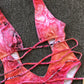 Lace-Up Backless Plunge One-Piece Swimwear