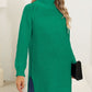 Slit Turtleneck Long Sleeve Sweater