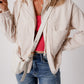 Pocketed Zip Up Long Sleeve Hooded Jacket