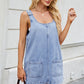 Scoop Neck Wide Strap Denim Dress