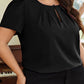 Plus Size Round Neck Short Sleeve Blouse