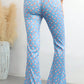 Printed High Waist Flare Pants with Pockets