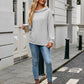 Ribbed Drawstring Long Sleeve Hoodie