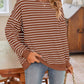 Lovelet Striped Round Neck Long Sleeve Sweatshirt