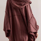 Exposed Seam Open Front Batwing Sleeve Hooded Cardigan