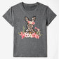 Rabbit Round Neck Short Sleeve T-Shirt