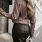 V-Neck Long Sleeve Blouse