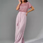Full Size Sequin Round Neck Short Sleeve Wide Leg Jumpsuit