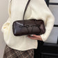 PU Leather Bow Trim Shoulder Bag