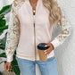 Lace Baseball Collar Zip Up Jacket
