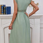 Lace Detail V-Neck Cap Sleeve Dress