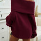 Devine Off-Shoulder Extra-Long Sleeve Sweater
