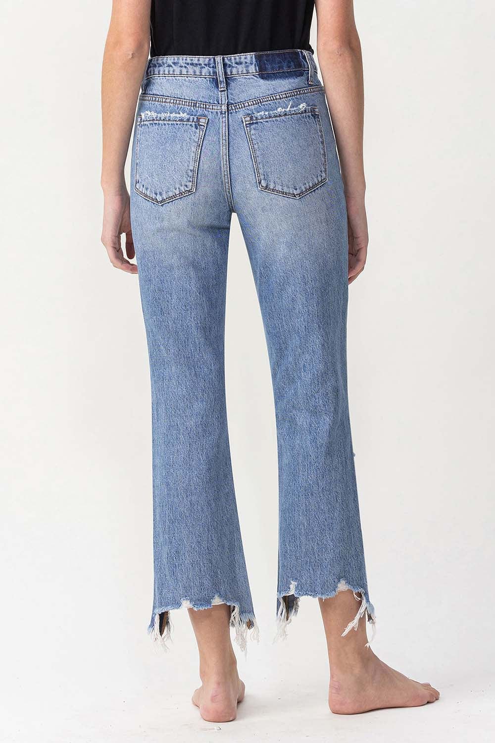 Lovervet High Rise Distressed Straight Jeans *