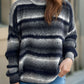 Gradient Round Neck Dropped Shoulder Sweater