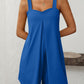 Mandy Sweetheart Neck Wide Strap Romper with Pockets