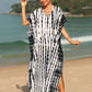 Tie-Dye V-Neck Half Sleeve Cover-Up