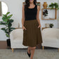 Elastic Waist Skirt with Pockets