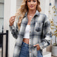 Plaid Collared Neck Long Sleeve Shirt