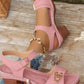 Peep Toe Block Heel Sandals