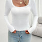 Devine Lace Detail Scoop Neck Long Sleeve T-Shirt