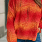 Openwork Round Neck Long Sleeve Sweater