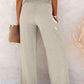 Full Size Decorative Button High Waist Pants