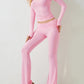 Round Neck Long Sleeve Top and Pants Set