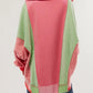 High-Low Exposed Seam Contrast Long Sleeve Sweatshirt