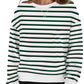 Lovelet Striped Round Neck Long Sleeve Sweatshirt