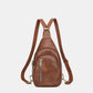 PU Leather Crossbody Bag with Two Detachable Strap