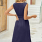 FULL SIZE Tied Round Neck Sleeveless Dress