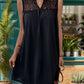 Lace Detail Notched Sleeveless Mini Dress