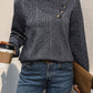 Decorative Button Long Sleeve Sweatshirt