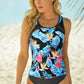 Full Size Printed Wide Strap Tankini Set
