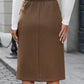 Elastic Waist Skirt with Pockets