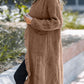 Fringe Open Front Long Sleeve Cardigan