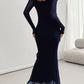 Devine Ruffled Surplice Long Sleeve Maxi Dress