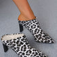 PU Leather Leopard Point Toe Pumps
