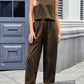 Lovelet Plaid Round Neck Sleeveless Top and Pants Set