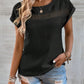 Cutout Round Neck Short Sleeve Top