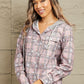 Double Take Plaid Long Sleeve Hooded Jacket