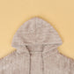 Plus Size Open Front Long Sleeve Hooded Fuzzy Jacket