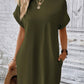 Full Size Round Neck Short Sleeve Mini Dress