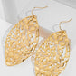 Brass Cutout Leaf Shape Earrings