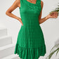 Ruffle Hem Asymmetrical Neck Sleeveless Dress