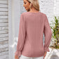 Applique V-Neck Flounce Sleeve T-Shirt