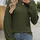 Ribbed Round Neck Long Sleeve T-Shirt